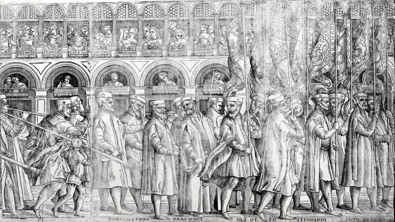 Dogal Procession, c.1555-60 (Se även 476242-5) av Matteo Pagani