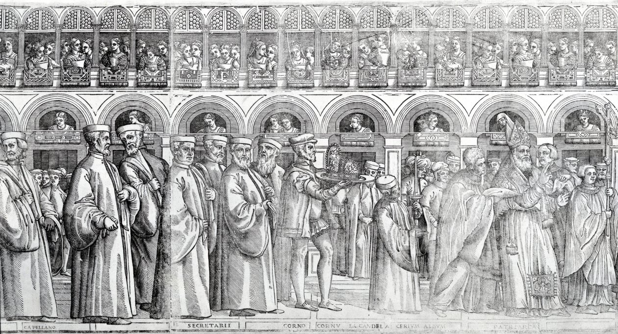 Dogal procession, c.1555-60 (träsnitt) (Se även 476241-3,476245) av Matteo Pagani
