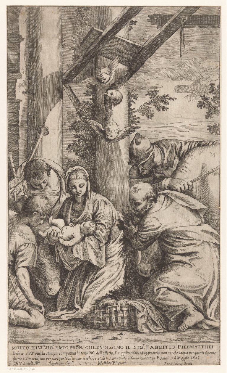 Tillbedjan av herdarna av Matteo Piccioni