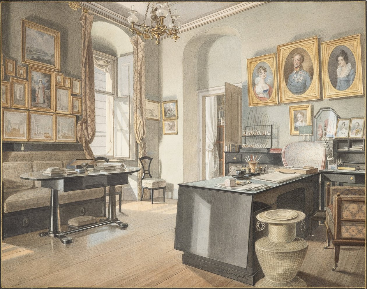 En studieinteriör på St. Polten av Matthäus Kern