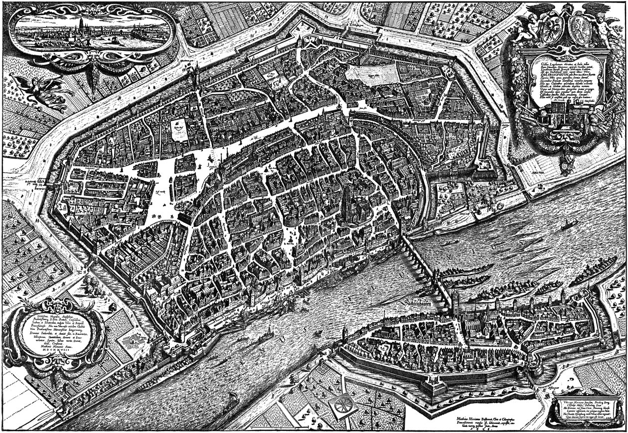 Frankfurt am Main, 1628 av Matthaus the Elder Merian