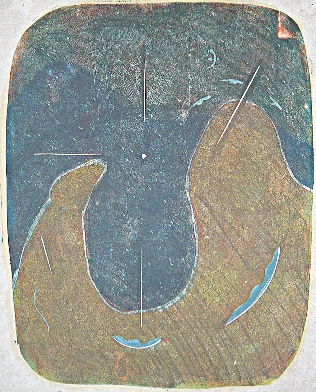 tabla ett, 2012 (linoleumtryck) av Matthew Hilton