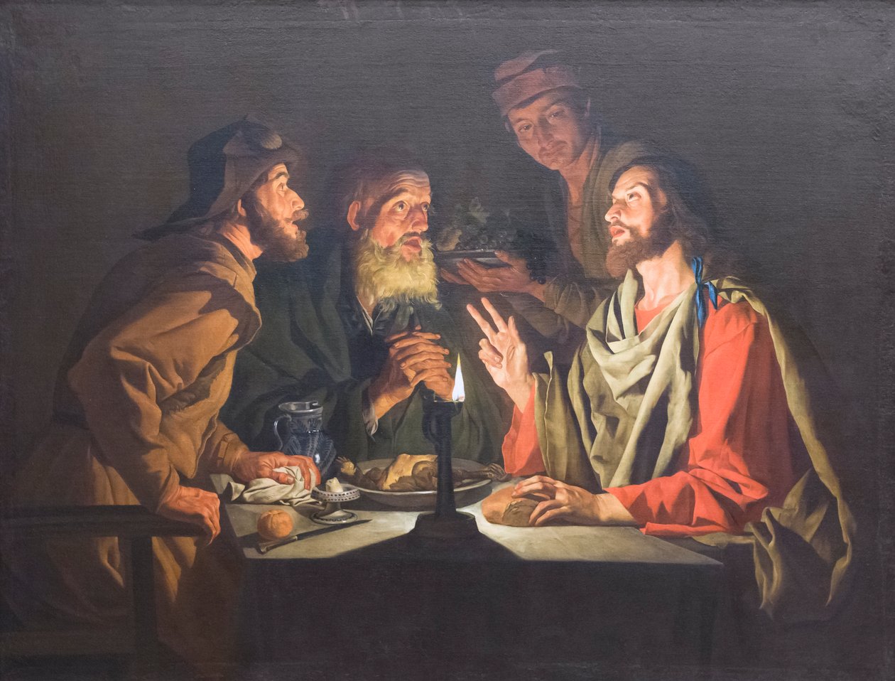 Kvällsmat på Emmaus av Matthias (c.1600 p.1650) Stomer