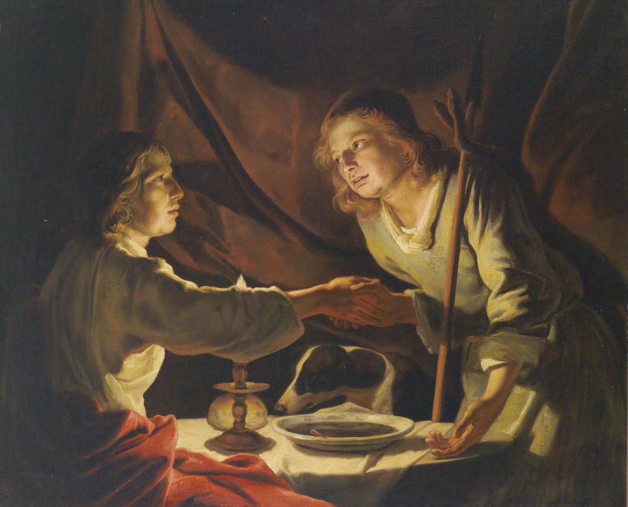 Esau och Jakob av Matthias Stomer