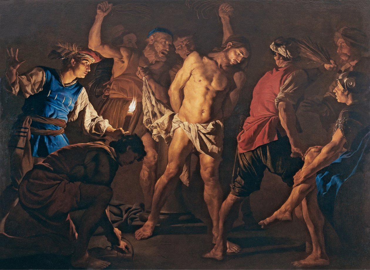 The flagellation of Christ, ca. 1640. av Matthias Stomer
