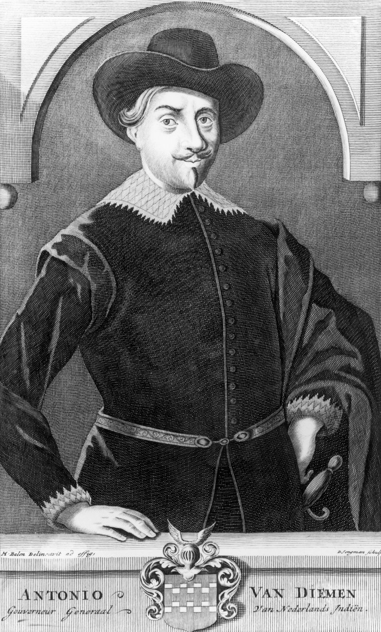 Porträtt av Antonius van Diemen (1593-1645) graverat av Dirk Jongman (f.1684) av Matthys Balen