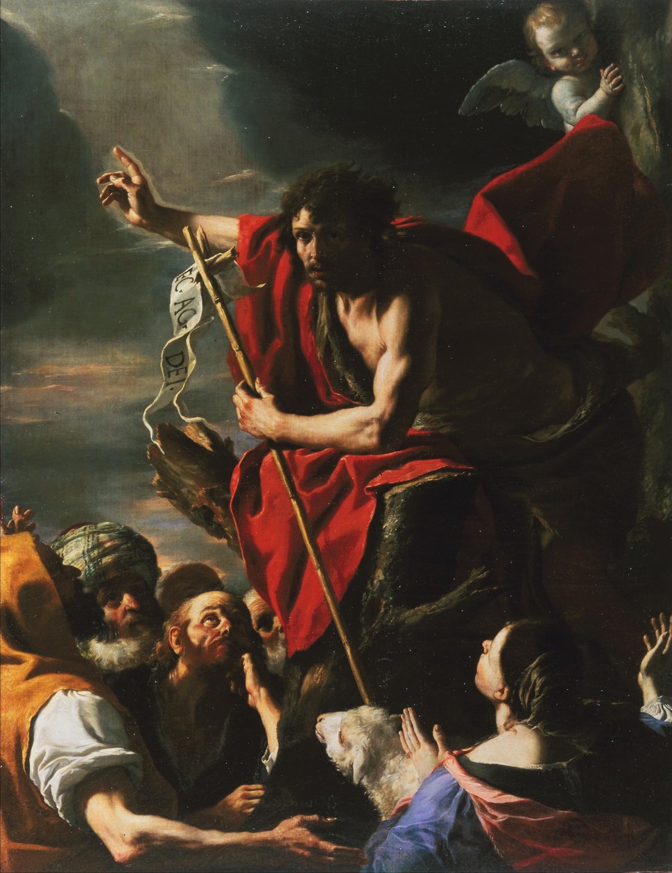 St. Johannes der Täufer predigt av Mattia Preti