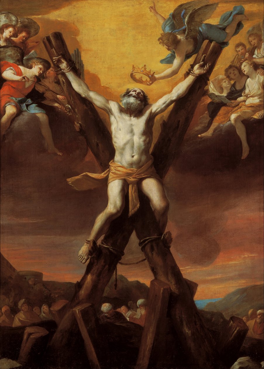 The crucifixion of St Andrew av Mattia Preti