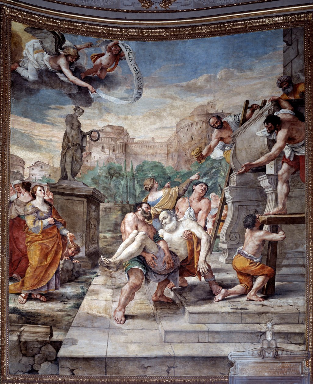 St Andrews gravläggning (fresk av Mattia Preti