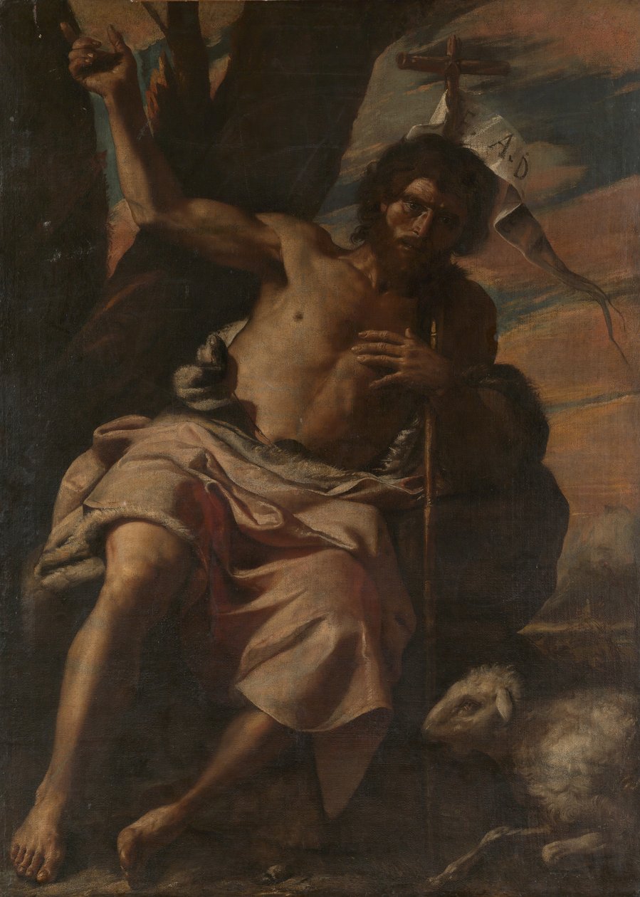 Johannes Döparen predikar, ca. 1650. av Mattia Preti