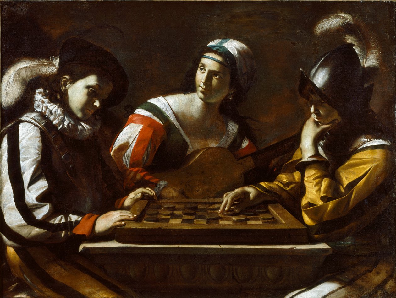 Draughts Game, 1630-talet av Mattia Preti