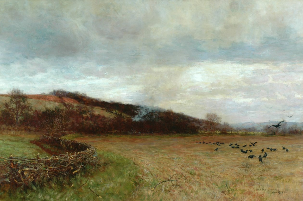 Landskap med fåglar, 1897 av Maud Raphael Jones