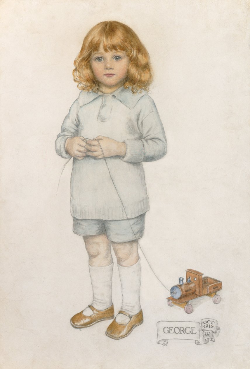 Porträtt av George, 1916 blyerts och wc på papper av Maud Tindal Atkinson