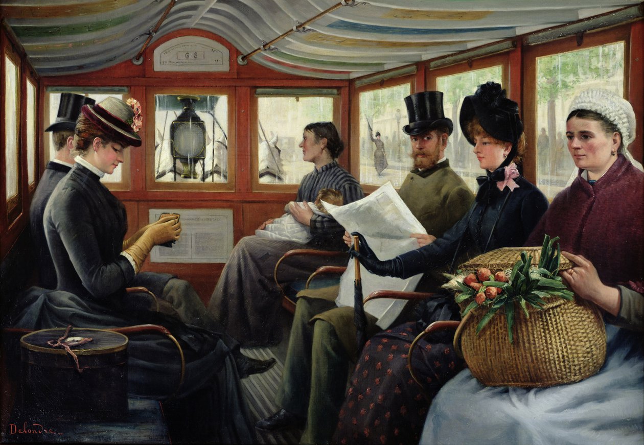 På Omnibus, 1880 av Maurice Delondre