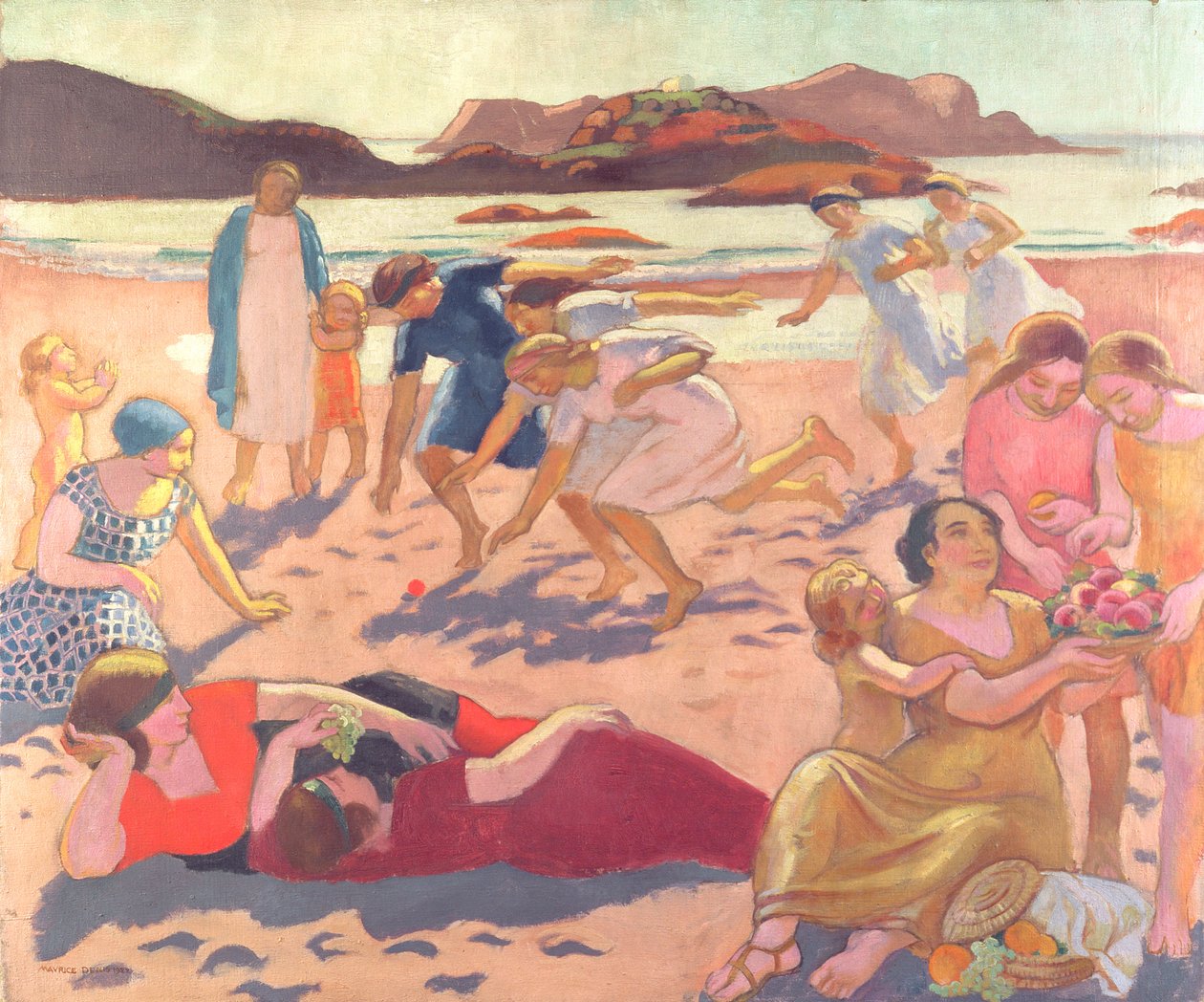 Bollspel på stranden, 1922 av Maurice Denis
