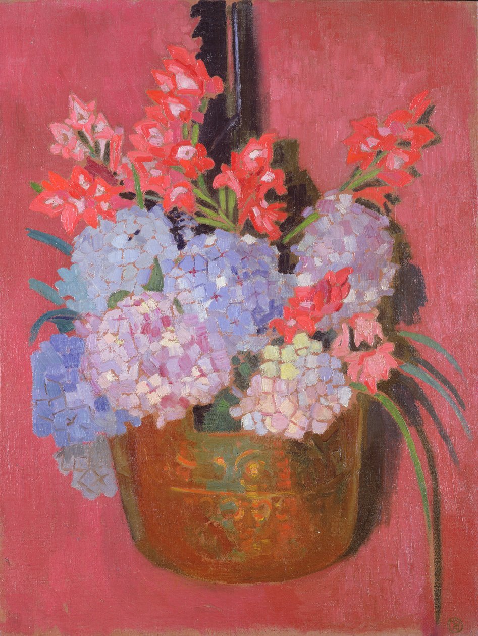 Kopparkittle med hortensior, 1916 av Maurice Denis