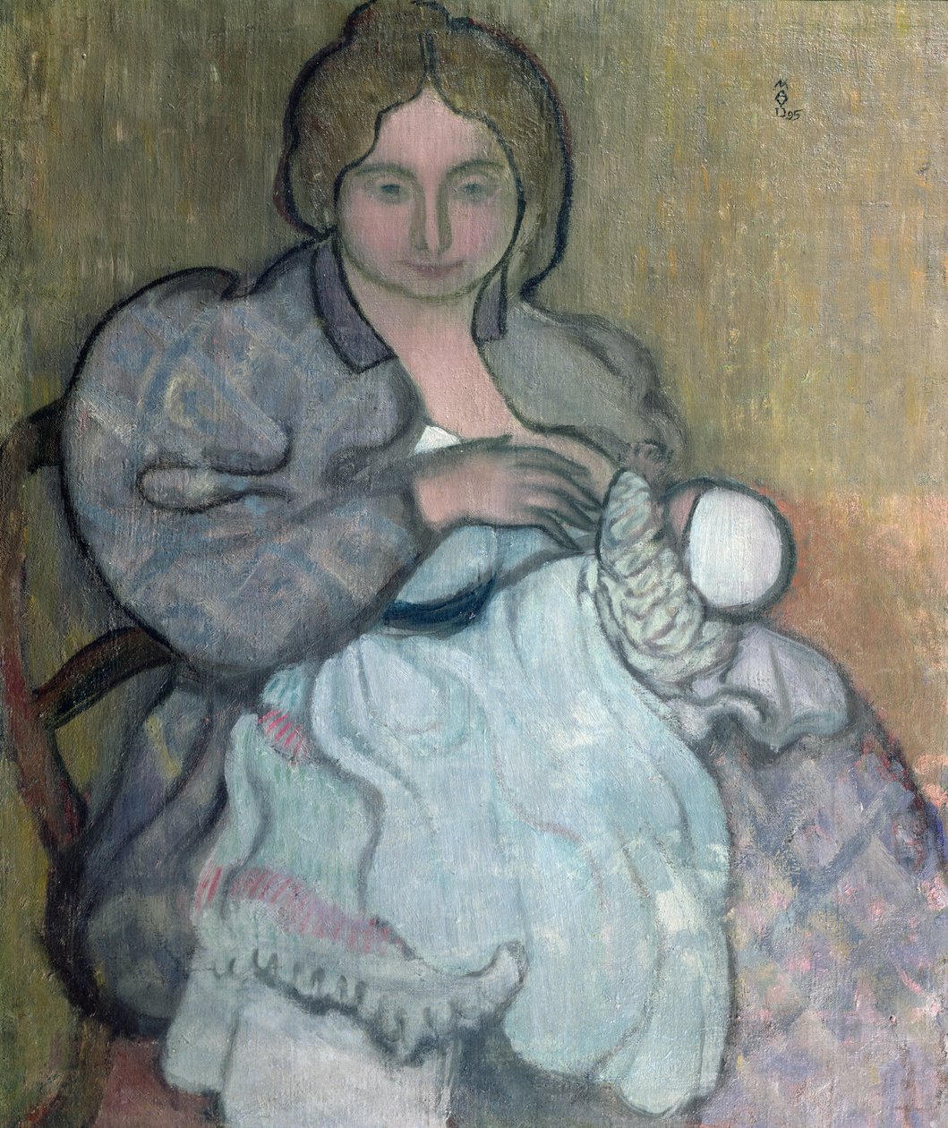 Moderskap i vit klänning (Jean-Paul) c.1895 av Maurice Denis