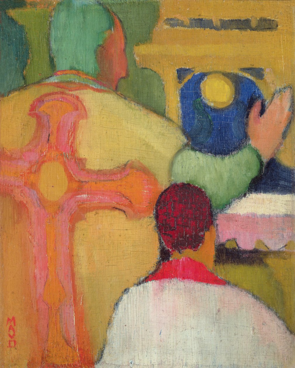 Mässan, ca 1890 (olja på kort) av Maurice Denis