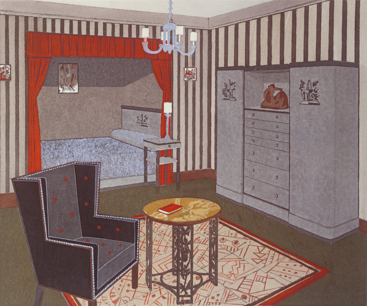 Sovrum för en ung man, 1925 av Maurice Guillemard