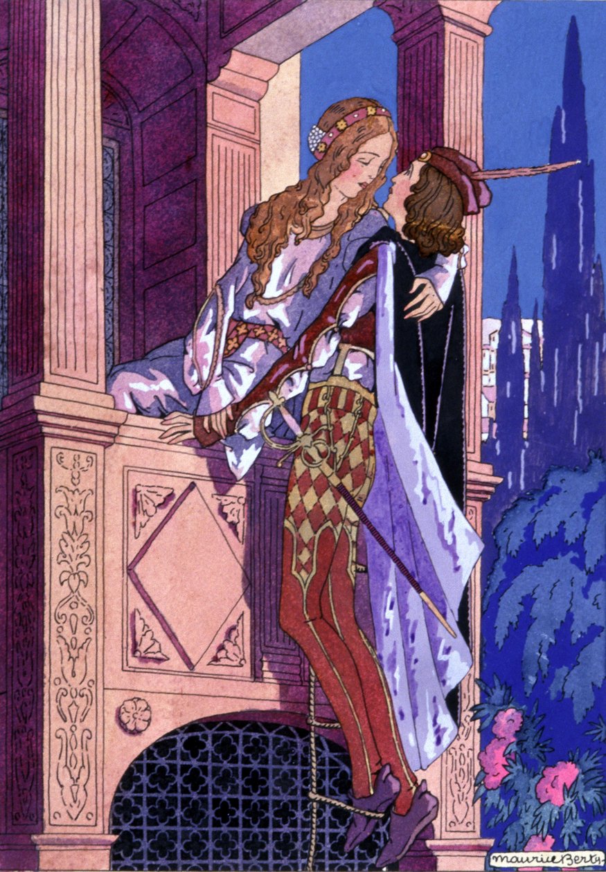 Romeo och Julia, ca 1930 (illustration) av Maurice Berty