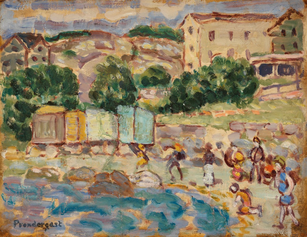 Strand och by av Maurice Brazil Prendergast