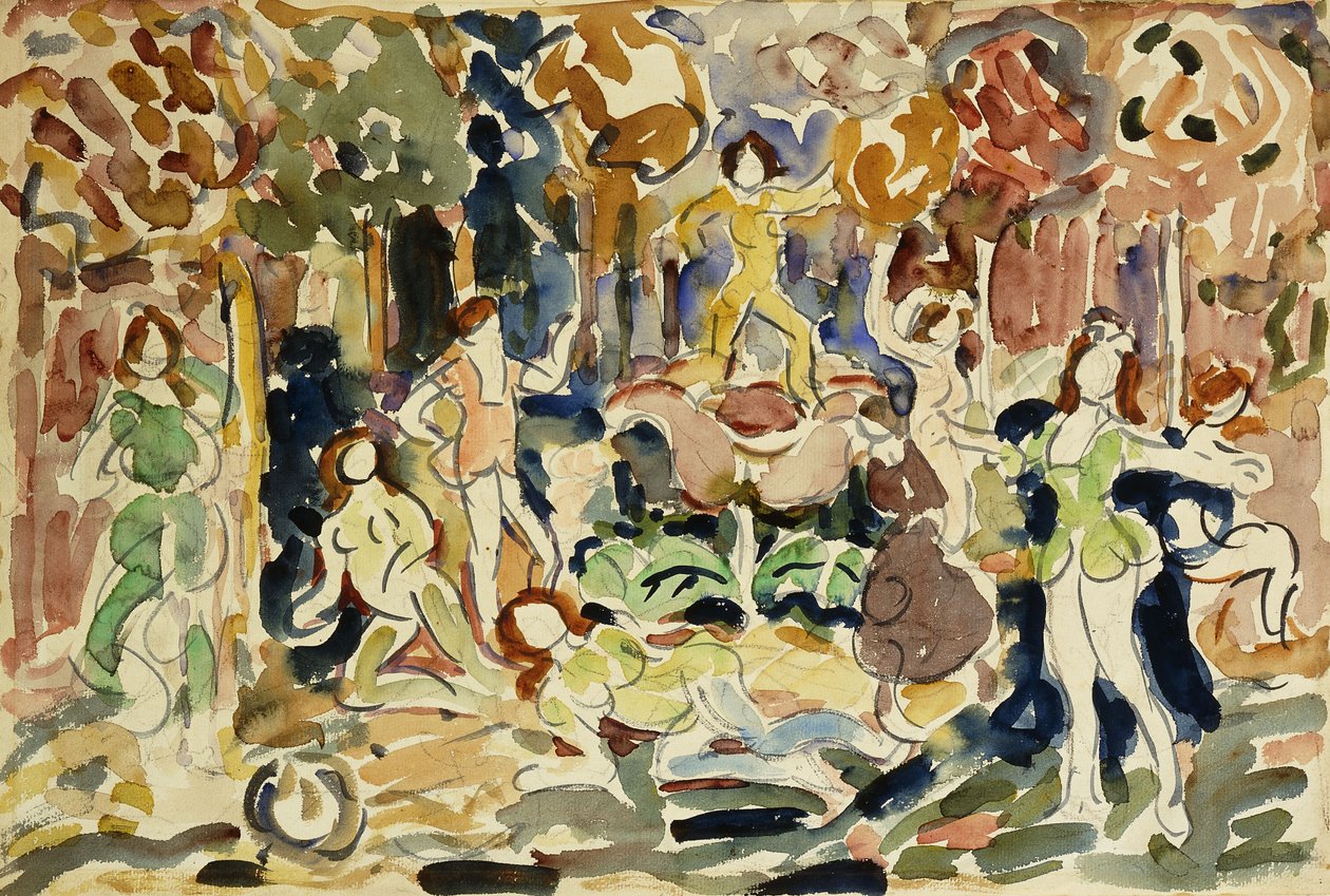 Dansande figurer, c.1910-13 av Maurice Brazil Prendergast
