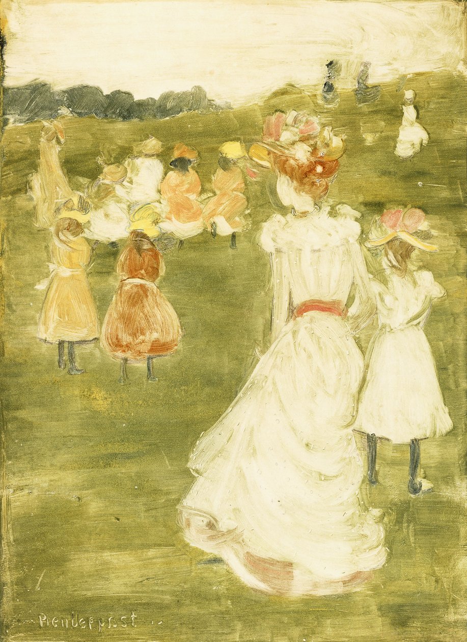 Figurer i parken, c.1895-97 av Maurice Brazil Prendergast