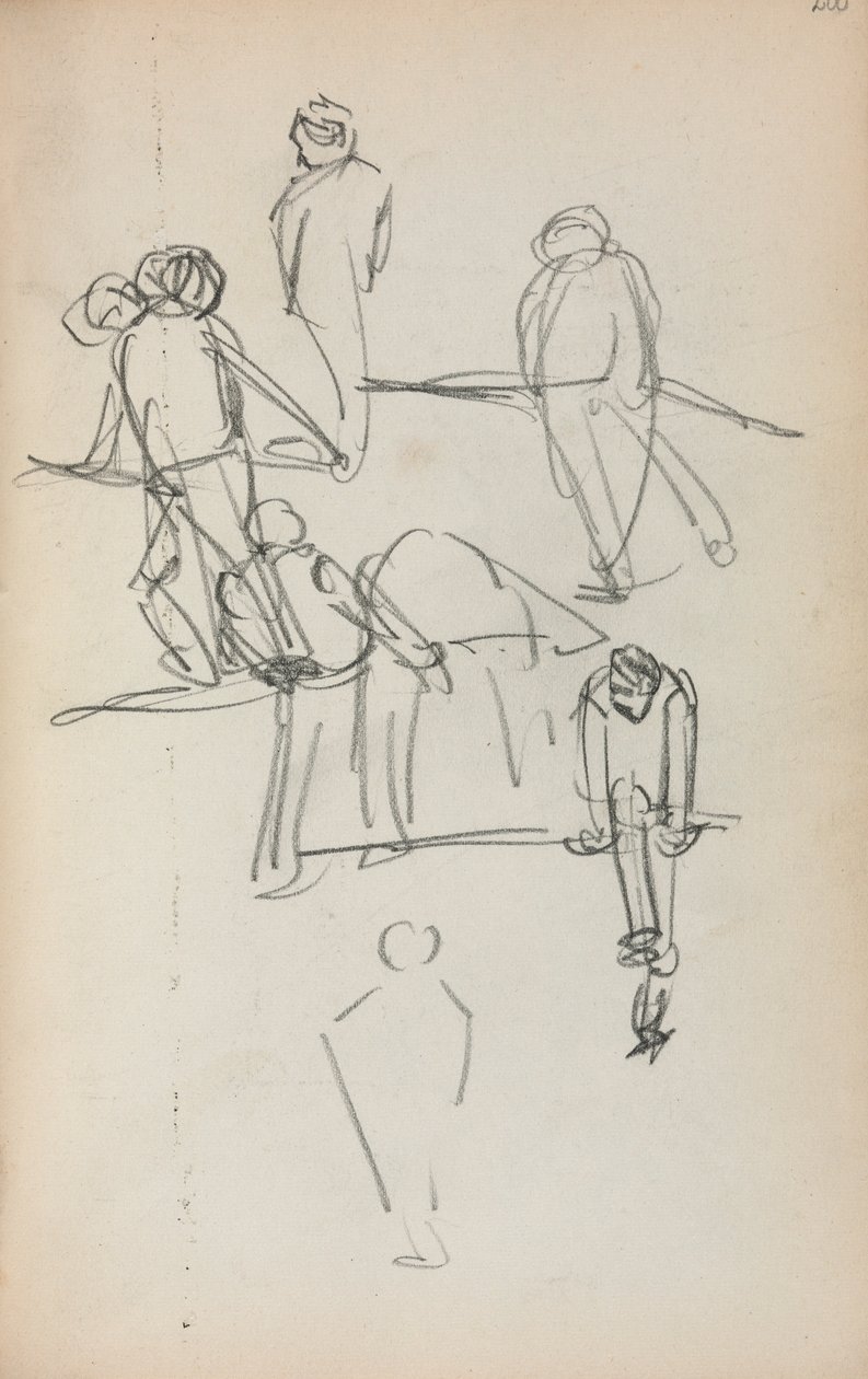 Italiensk skissbok: Figurer sida 200, 1898-1899. av Maurice Brazil Prendergast