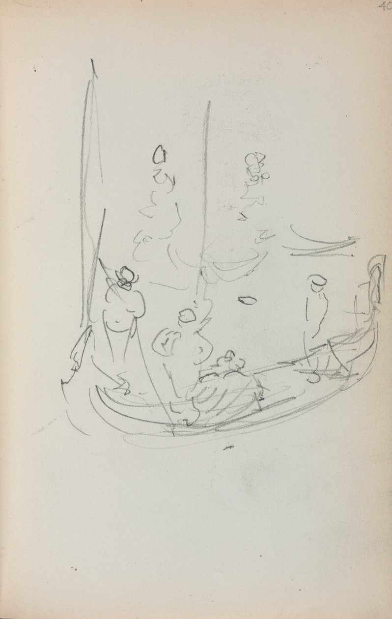 Italiensk skissbok: Gondol sida 40, 1898-1899. av Maurice Brazil Prendergast