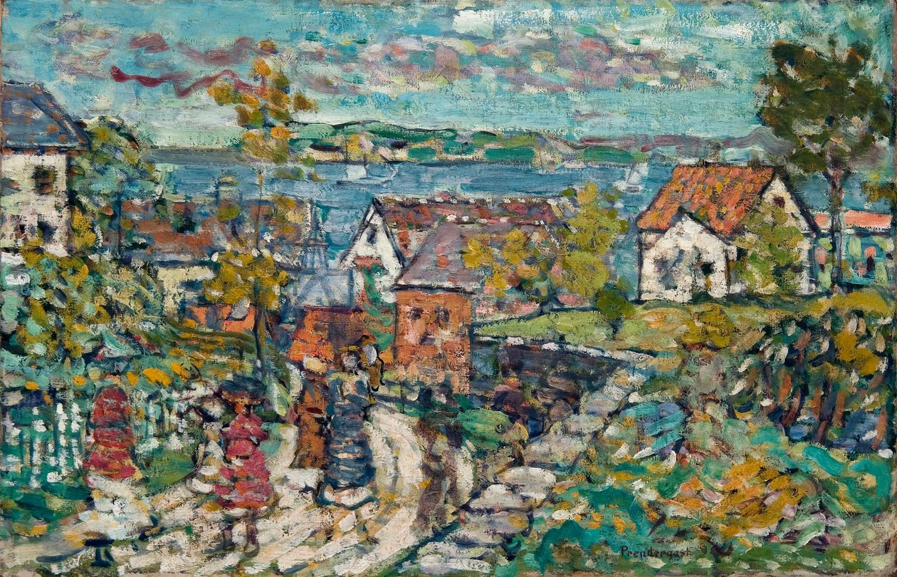 Landskap (väg och stad) av Maurice Brazil Prendergast