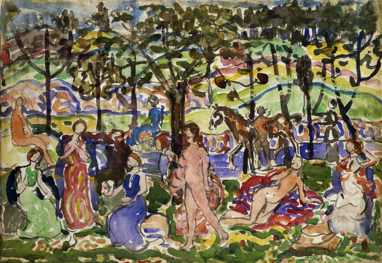 Park Scene, ca. 1915-1918. av Maurice Brazil Prendergast