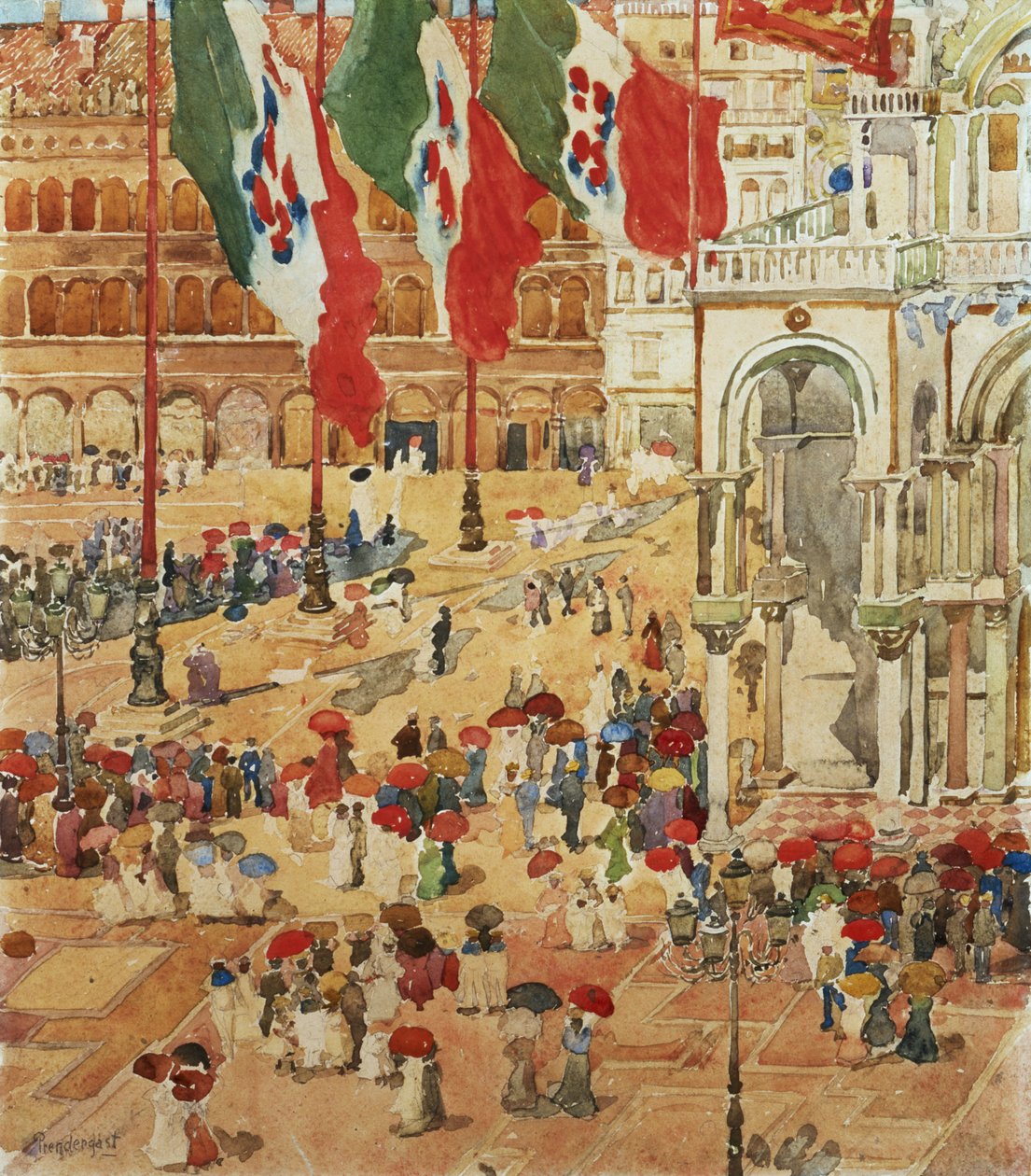 Piazza av St. Marks, Venedig av Maurice Brazil Prendergast
