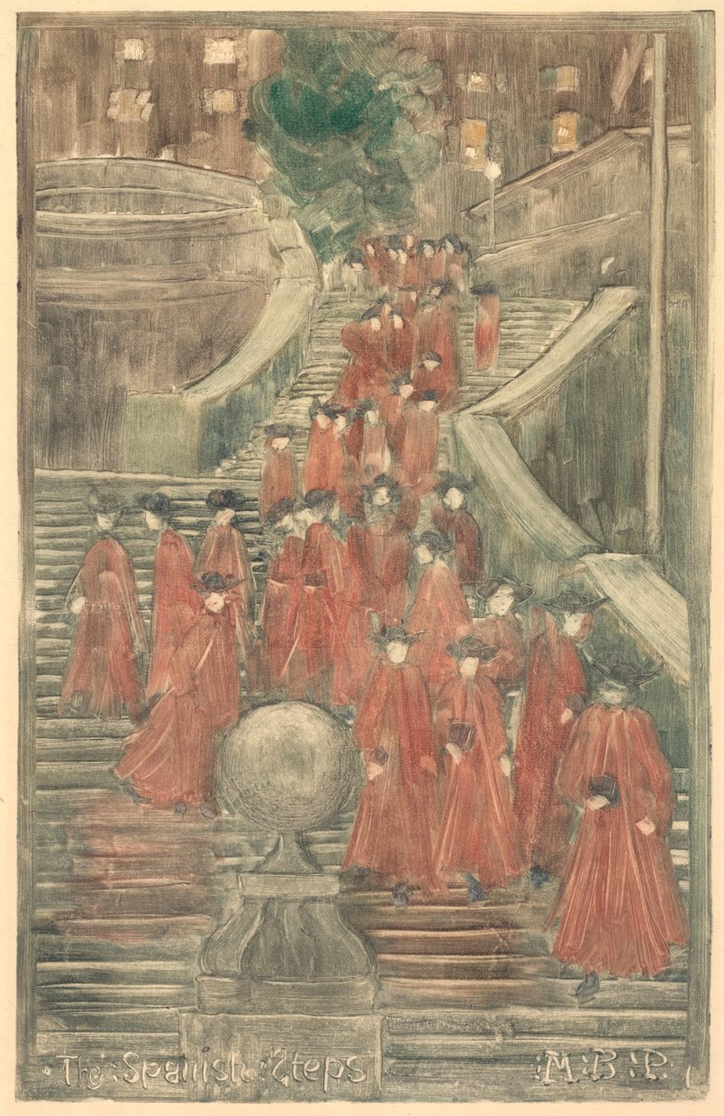 Spanska trappan, 1898-1899. av Maurice Brazil Prendergast