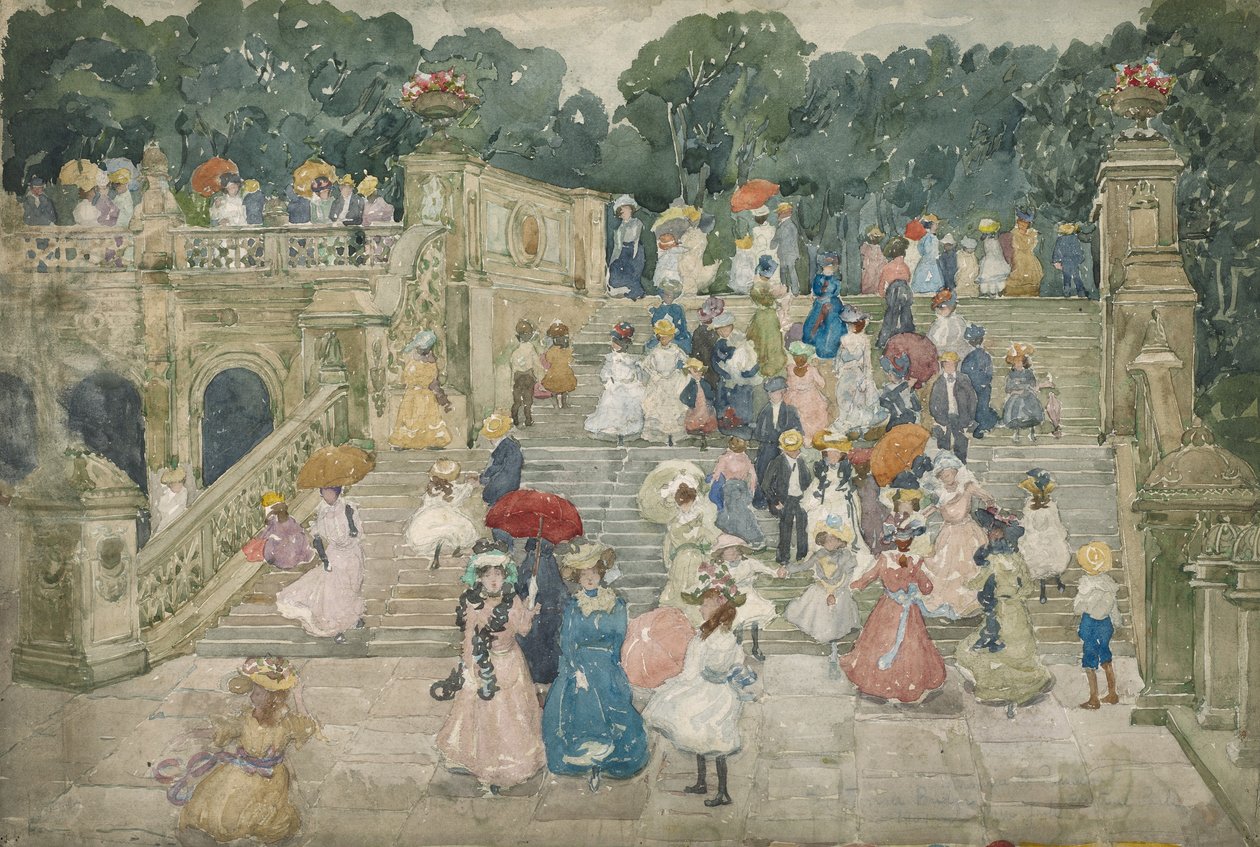 The Terrace Bridge, Central Park, 1901 av Maurice Brazil Prendergast
