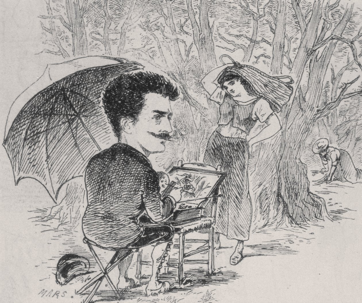 Rops målar sina olivplockare, 1877 av Maurice Charles Mathieu Bonvoisin