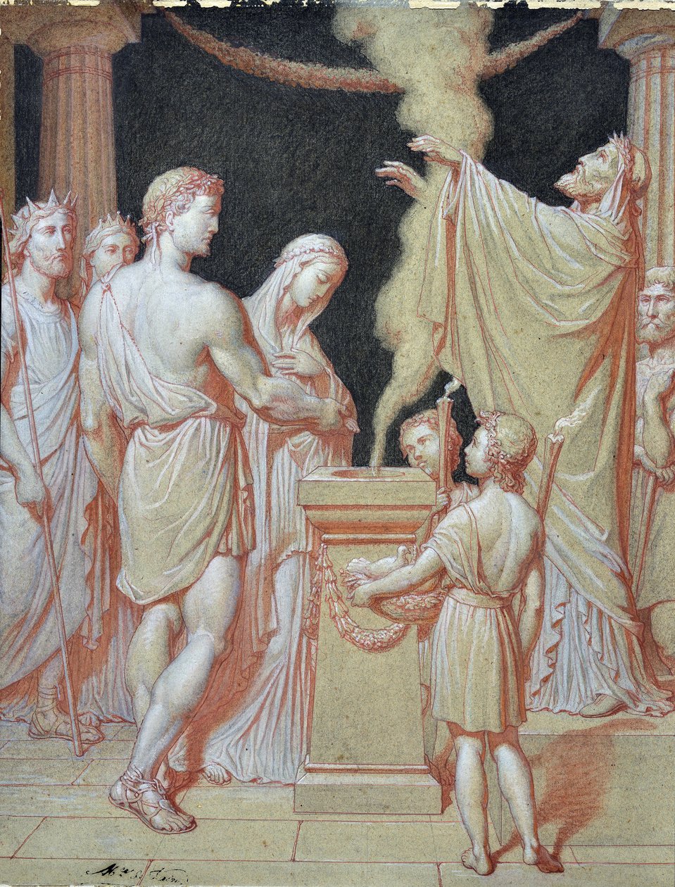 The Wedding of Hercules (teckning) av Maurice De Vaines