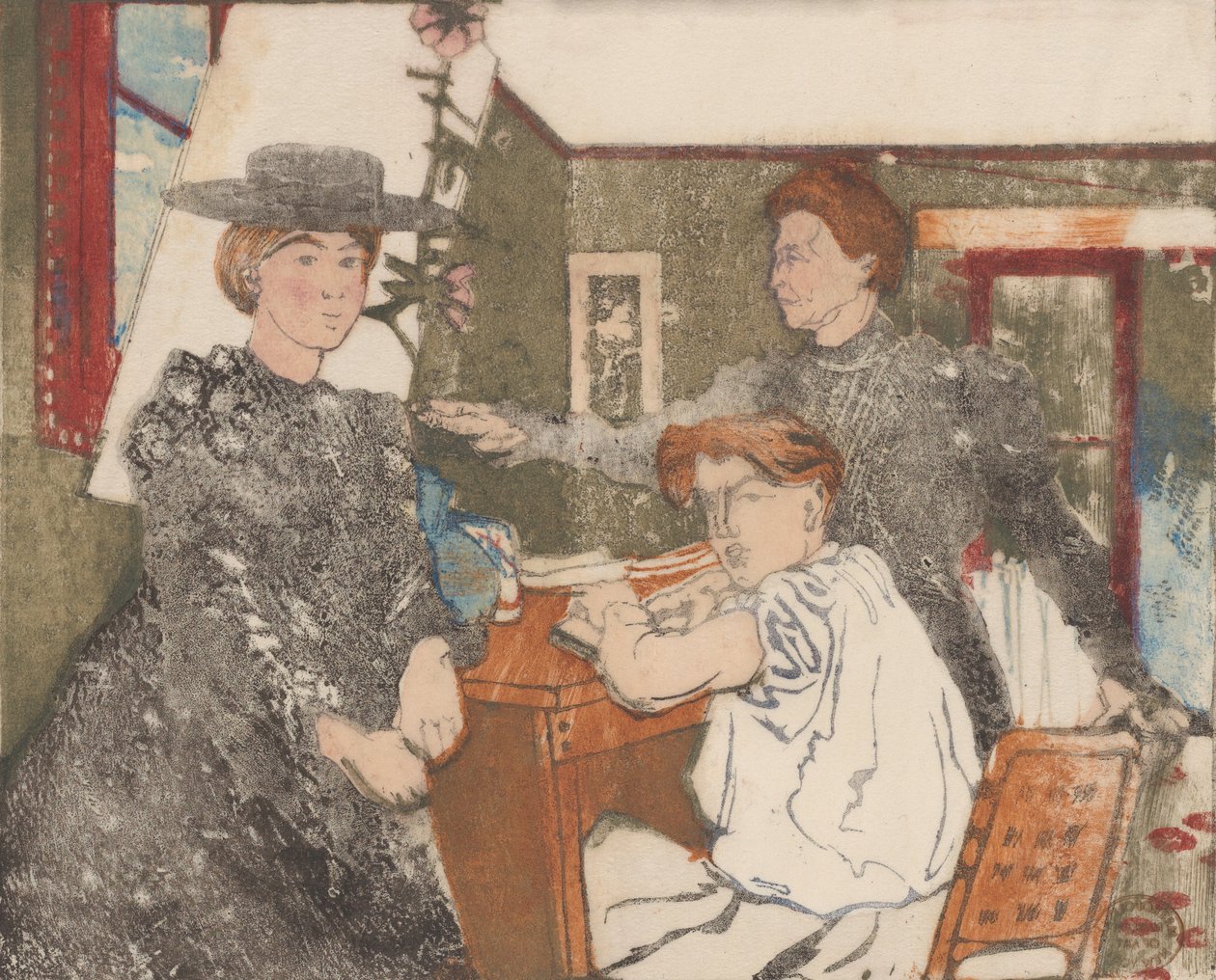 Gravörens familj, 1898. av Maurice Delcourt