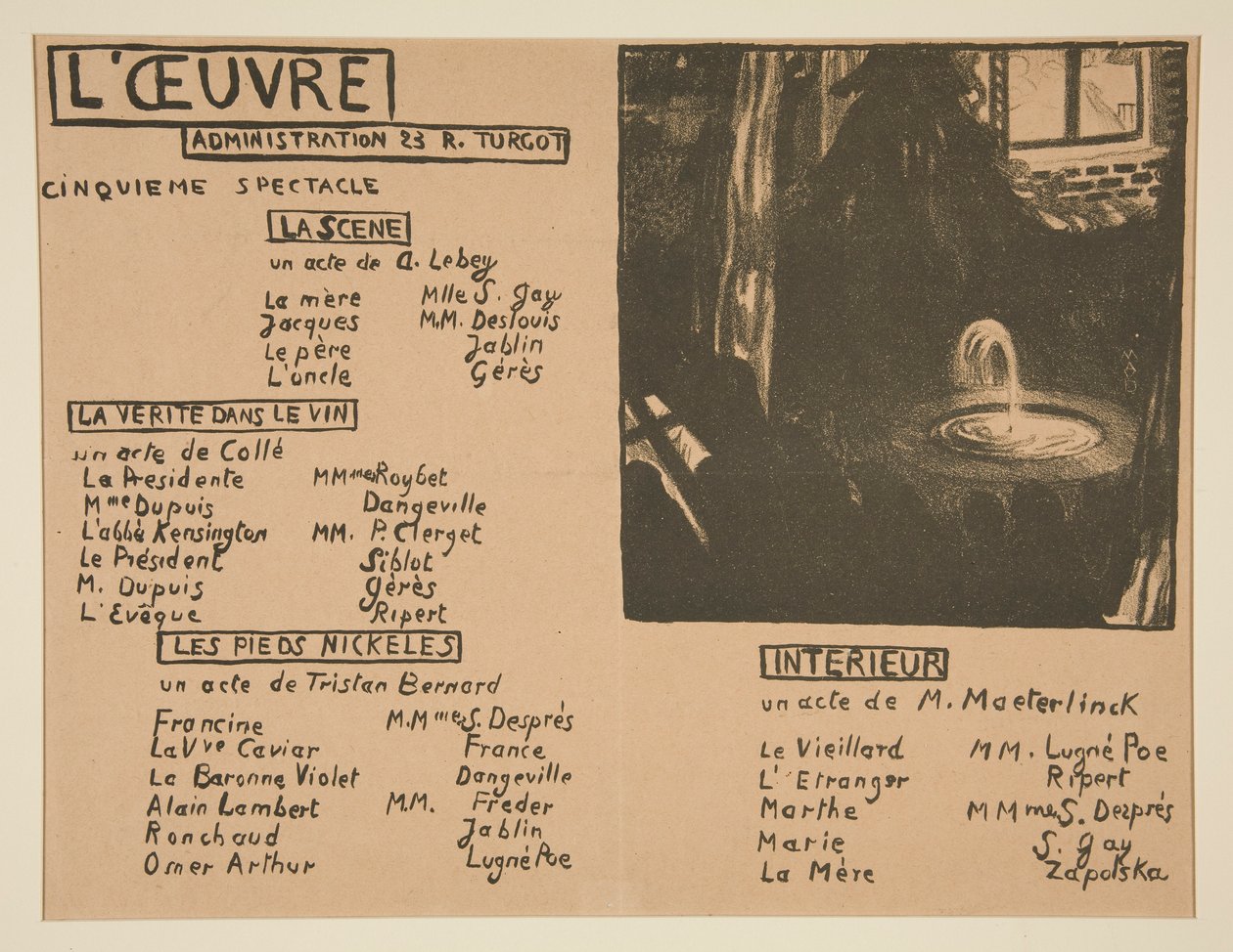 Program för teatern L av Maurice Denis