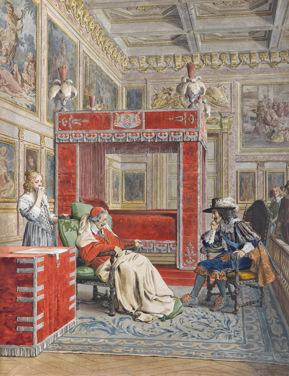 Richelieus död, ca. 1900. av Maurice Leloir