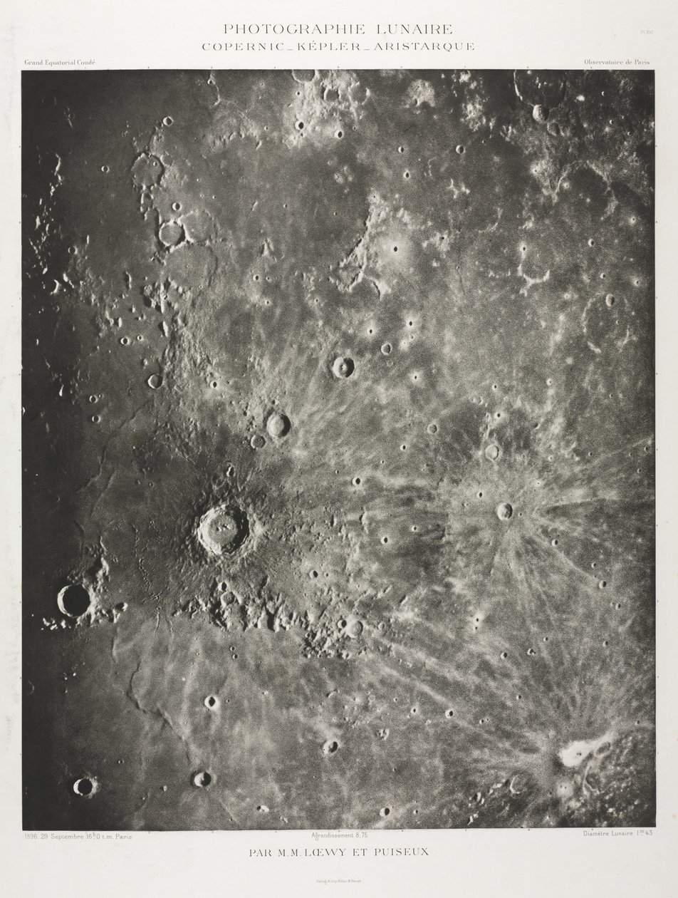 Månfotografering: Copernicus-Kepler-Aristaric, 1896. av Maurice Loewy