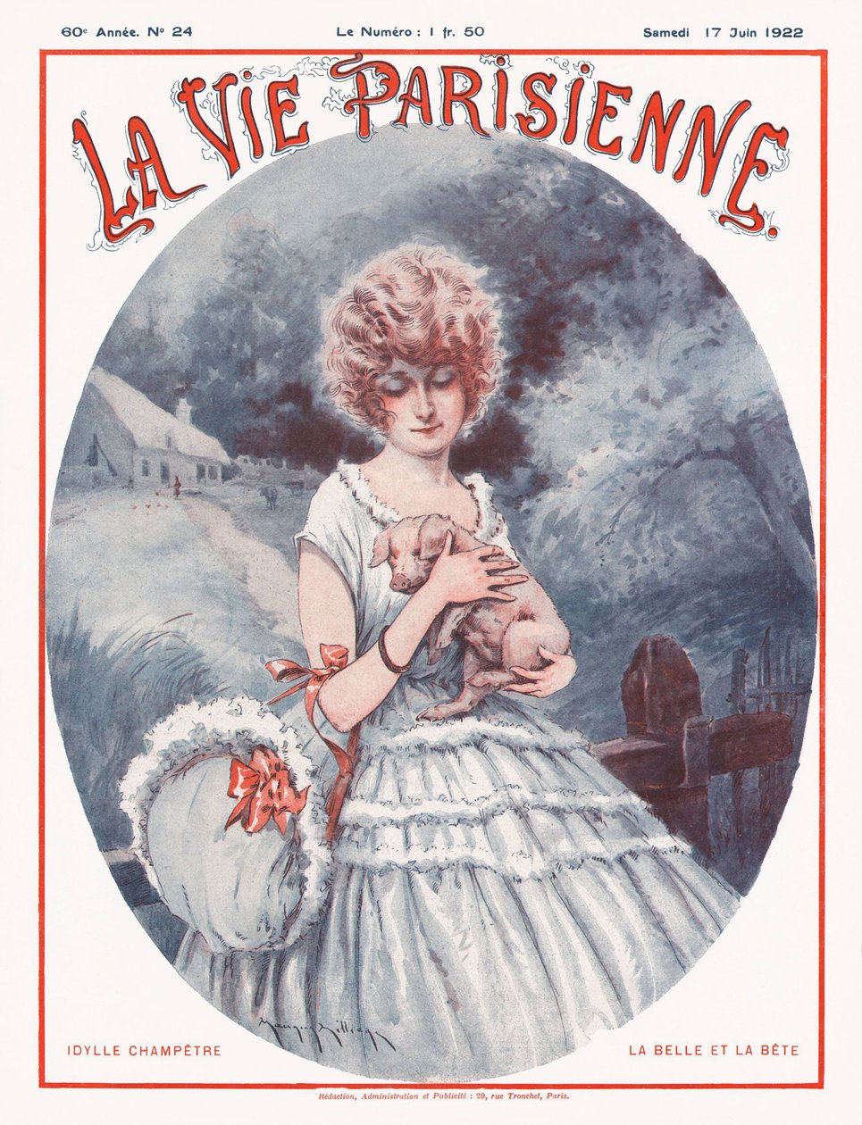 Parisian Life Magazine Cover, 1922 av Maurice Millière
