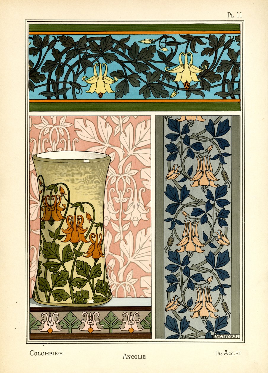 The Columbine (färg litho) av Maurice Pillard Verneuil