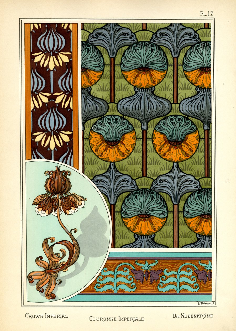 The Crown Imperial (färg litho) av Maurice Pillard Verneuil
