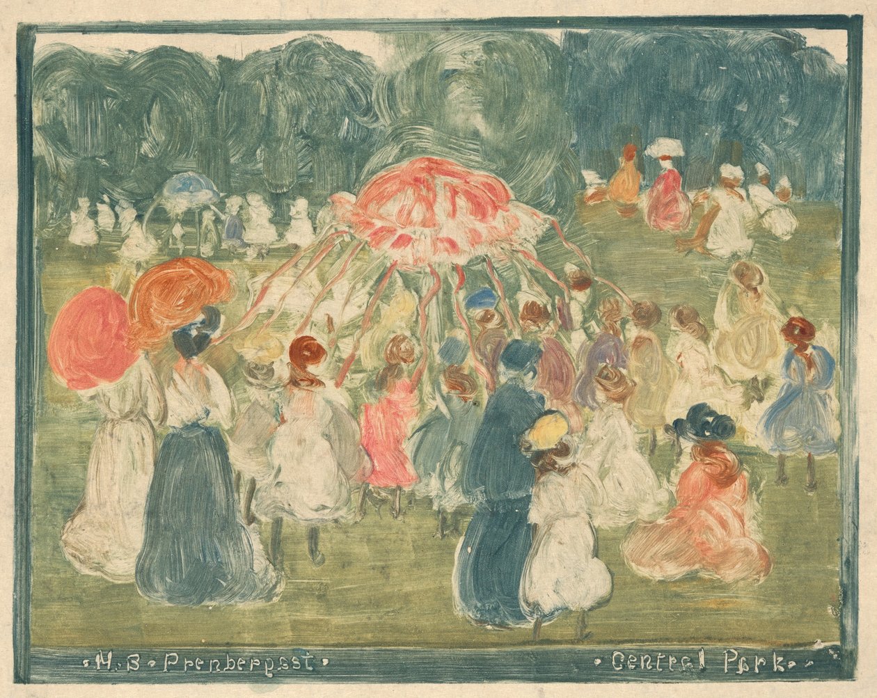 Central parken av Maurice Brazil Prendergast