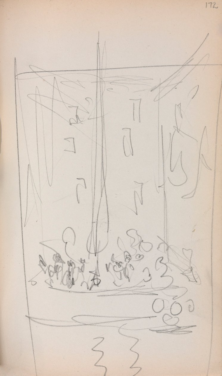 Italiensk skissbok: Båt med figurer (sidan 172) av Maurice Prendergast