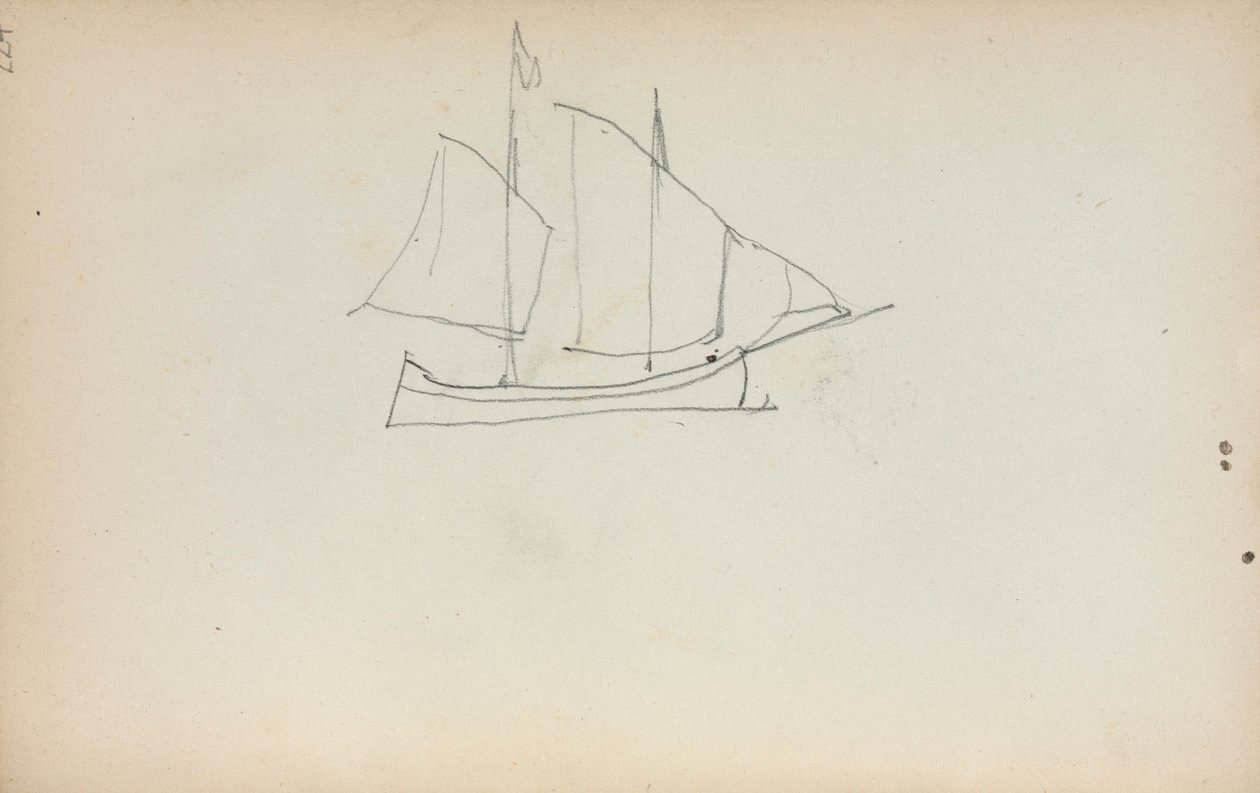 Italiensk skissbok: Segelbåt (sidan 224) av Maurice Prendergast