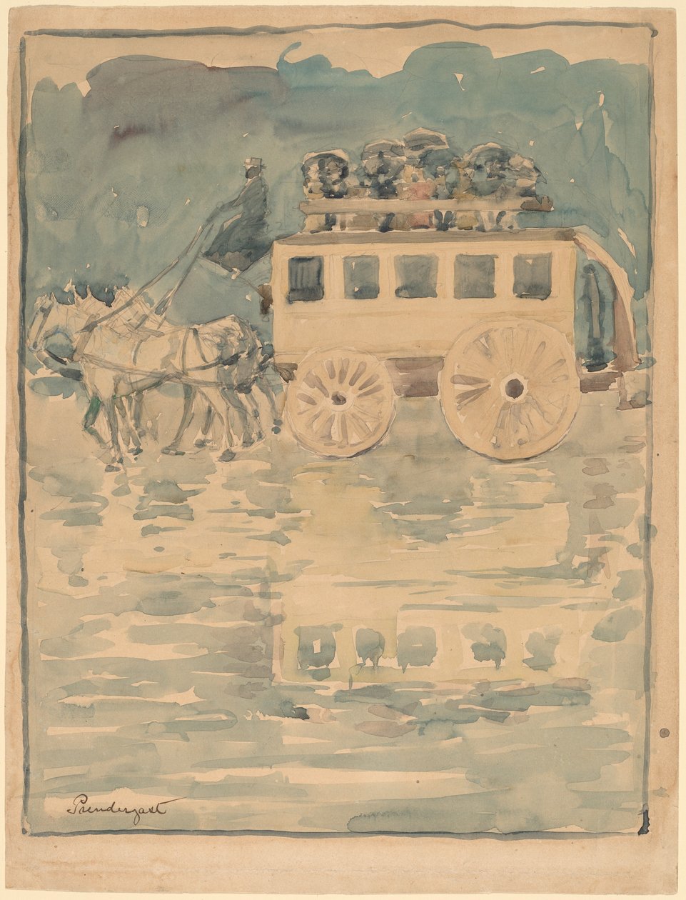 Parisisk omnibus av Maurice Brazil Prendergast