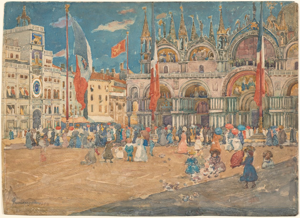 San Marco-torget av Maurice Brazil Prendergast