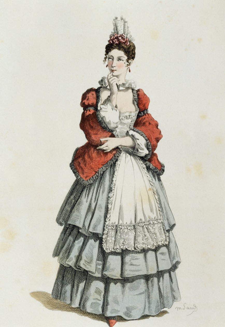 Columbine 1683, av Maurice Sand (1823-1889) av Maurice Sand