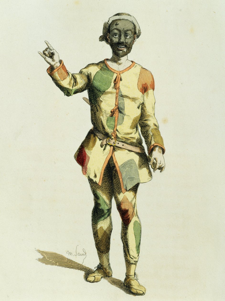 Harlequin 1570, av Maurice Sand (1823-1889) av Maurice Sand